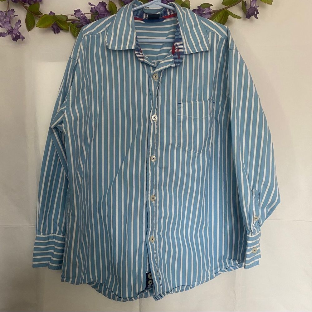 Gap kids Long Sleeve baby blue/white Striped
